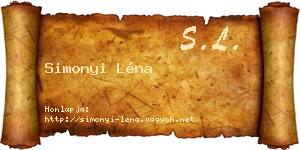 Simonyi Léna névjegykártya